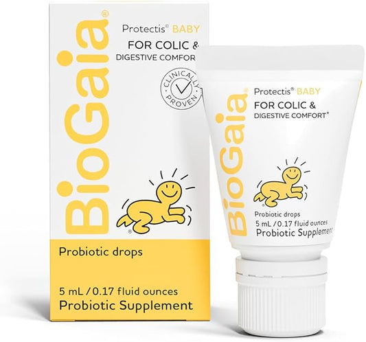 BioGaia Baby Probiotic Drops - Baby Essentials for Colic & Gas Relief, Safe for Newborns, Reduces Crying, Fussing, Colic, Gas, Spit-ups and Constipation, No allergens, Dairy, Soy, Gluten, or Sugar