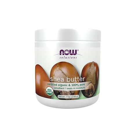 NOW Solutions, Certified Organic Shea Butter, Moisturizer For Rough And Dry Skin, 7-Ounce (Pack of 2)