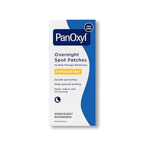 PanOxyl PM Overnight Spot Patches, Advanced Hydrocolloid Healing Technology, Fragrance Free, 40 Count