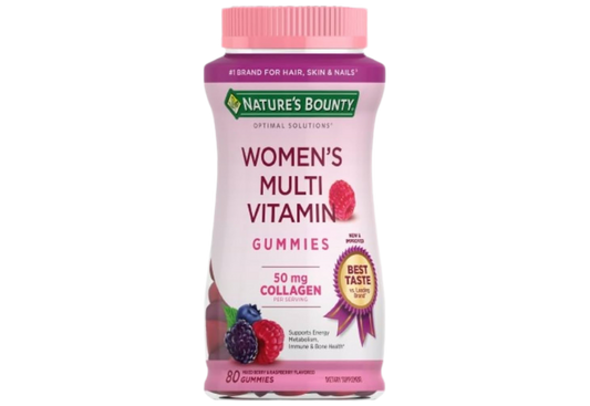 Nature's Bounty Optimal Solutions Women's Multivitamin, Immune and Cellular Energy Support, Bone Health, Raspberry Flavor, 80 Gummies