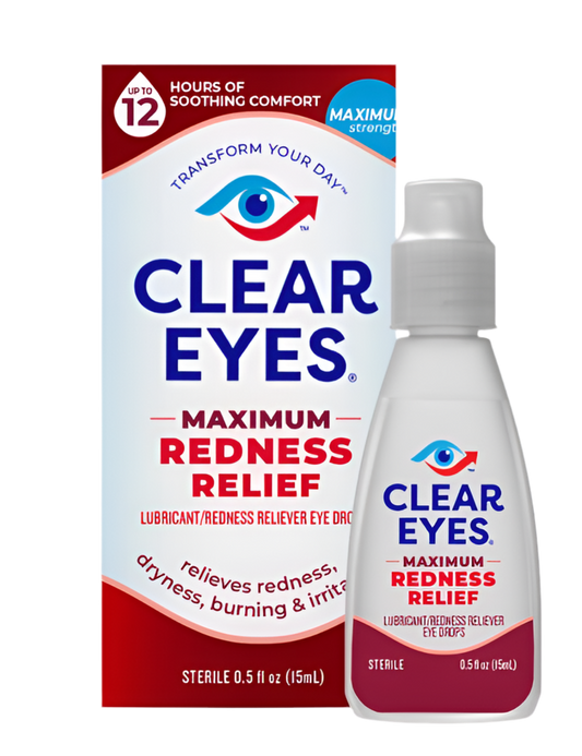 Clear Eyes Maximum Redness Eye Relief Lubricant Eye Drops, 1 fl oz