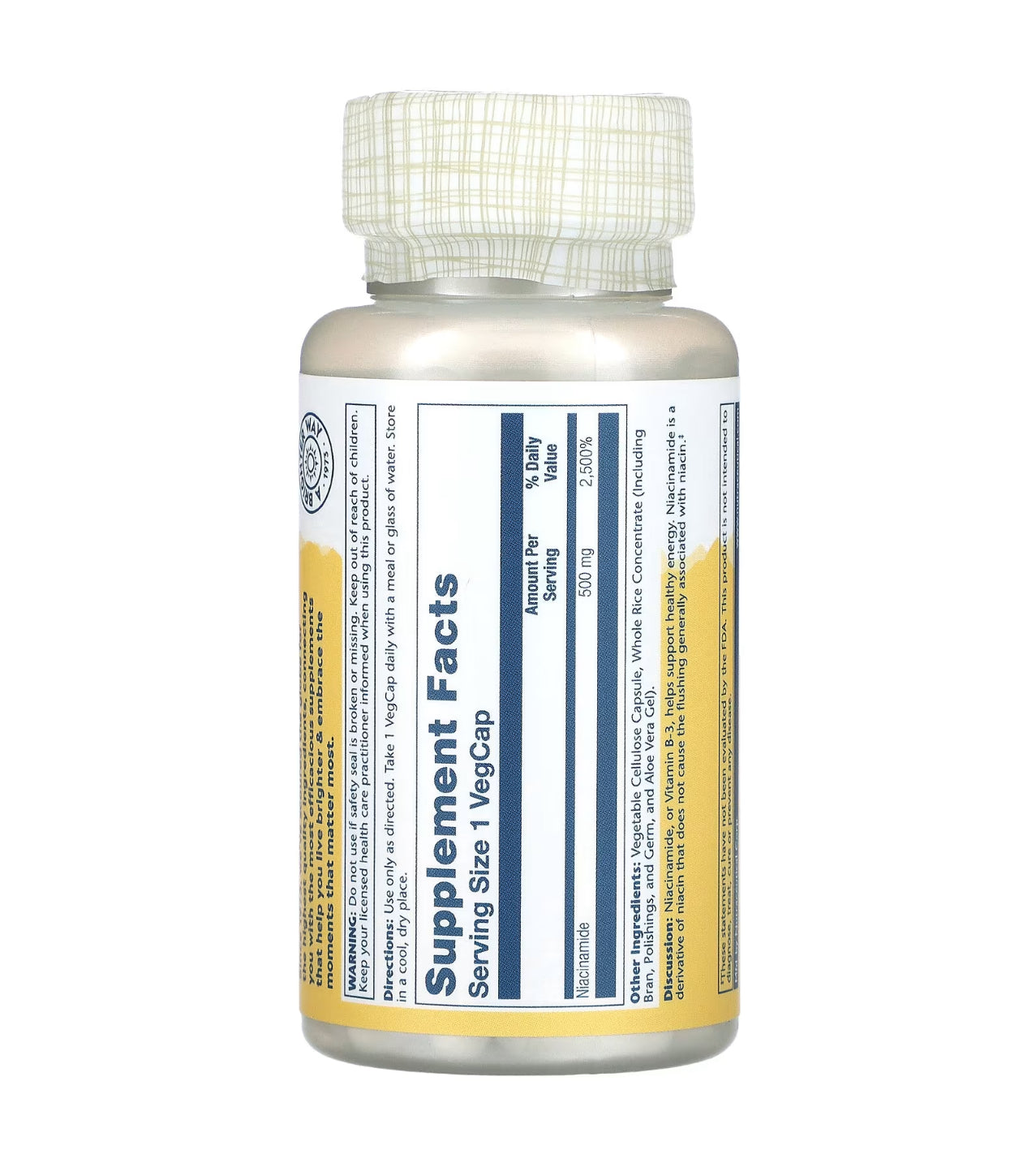 Solaray Niacinamide - 500 mg (PREODER 15 DAYS)