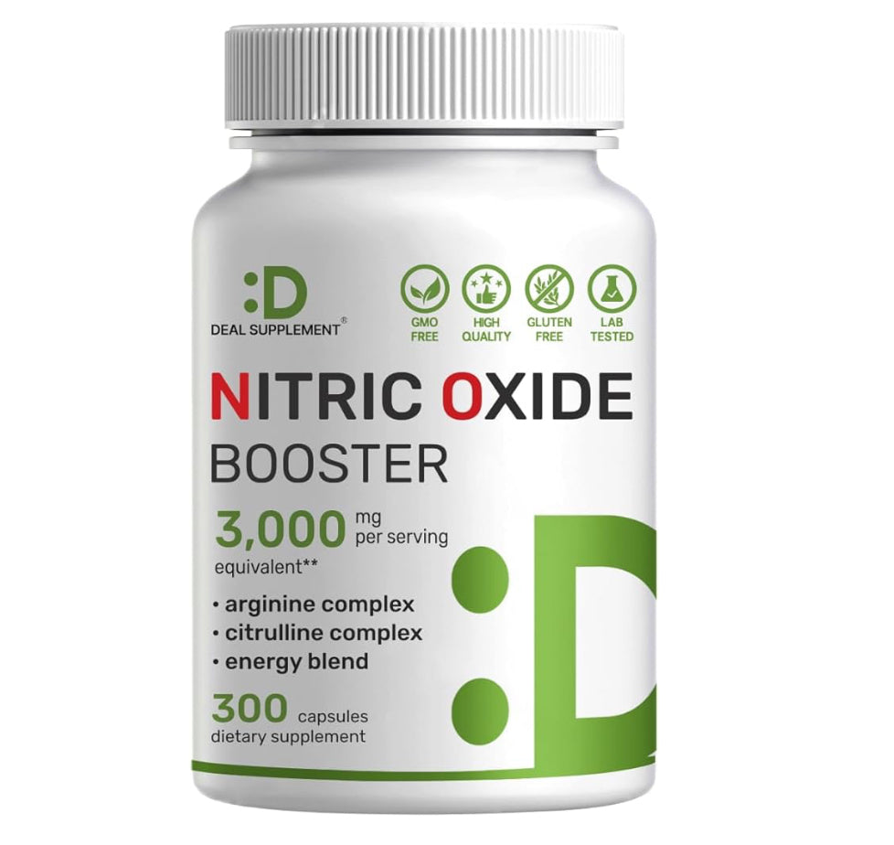 Nitric Oxide Booster 3,000mg – Supports Circulation & Exercise Performance – 120 Capsules