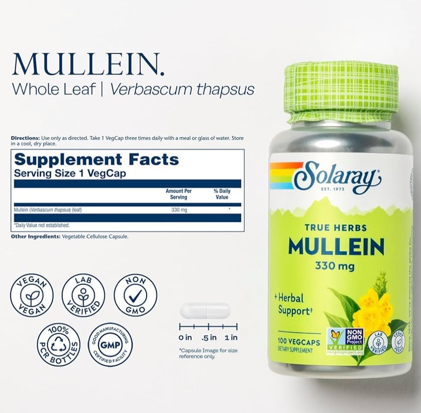 SOLARAY Mullein Leaf 330 mg