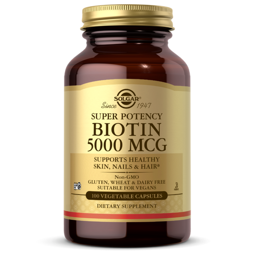 BIOTIN 5000 MCG 100 VEGETABLE CAPSULES