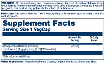 Solaray Ashwagandha, 470 mg, 60 VegCaps