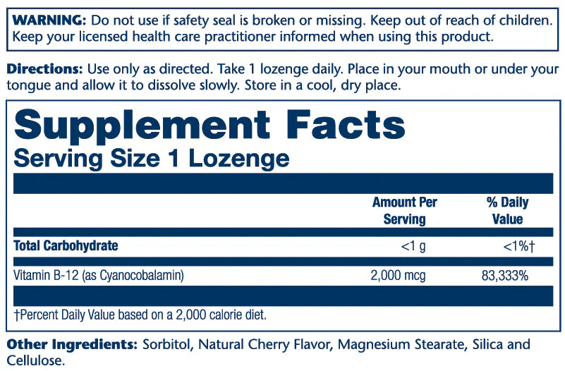 Vitamin B-12 2000mcg Solaray