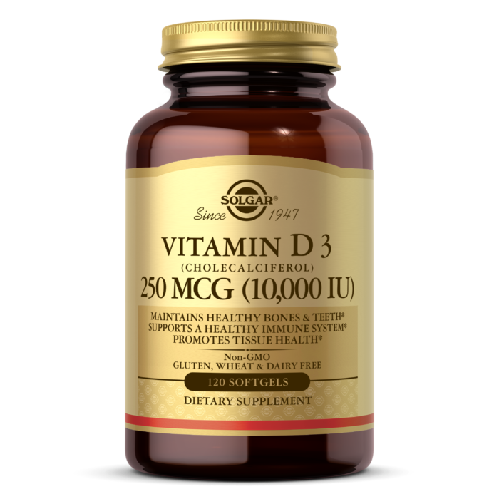 Solgar, Vitamin D3 (Cholecalciferol), 250 mcg (10,000 IU), 120 Softgels